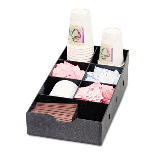 Vertiflex Black Plastic Seven-compartment Condiment Organizer Caddy