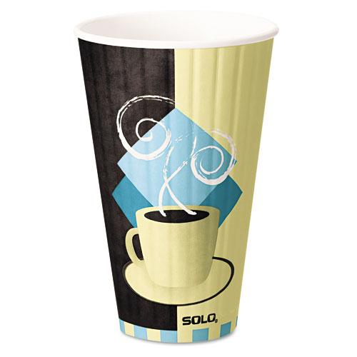 Solo Duo Shield Hot Insulated 20 oz Paper Cups (case Of 350) (Chocolate/light blue/tan Style Tuscan Capacity 20 ouncesQuantity Case of 350  )