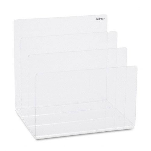 Kantek Clear Vertical Desktop File Folder (ClearCompartments ThreeNon skid feetDimensions 7.5 inches high x 8 inches wide x 6.5 inches deep AcrylicColor ClearCompartments ThreeNon skid feetDimensions 7.5 inches high x 8 inches wide x 6.5 inches deep)