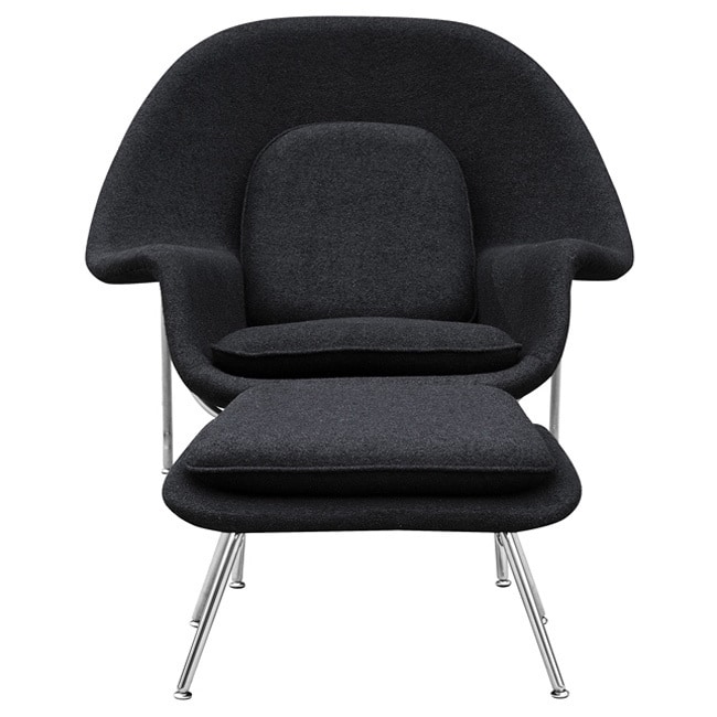 Wool Womb Chair and Ottoman