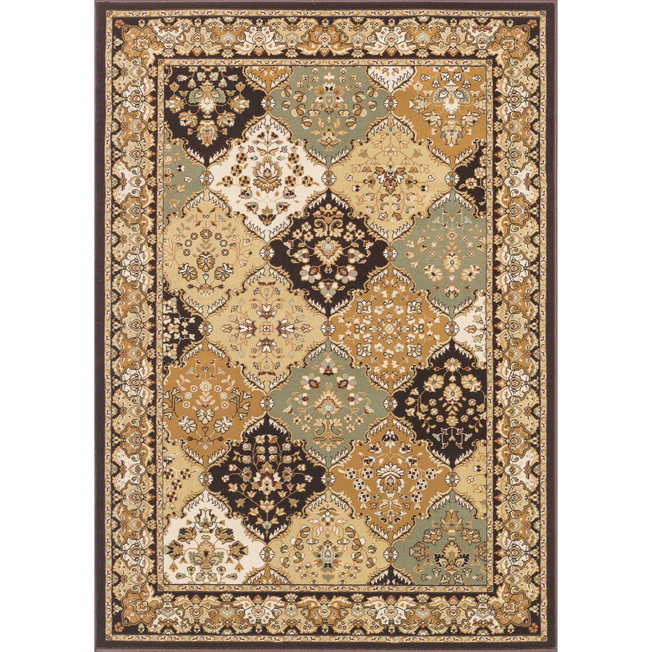 Primeval Multi/ Coffee Oriental Rug (53 X 77)