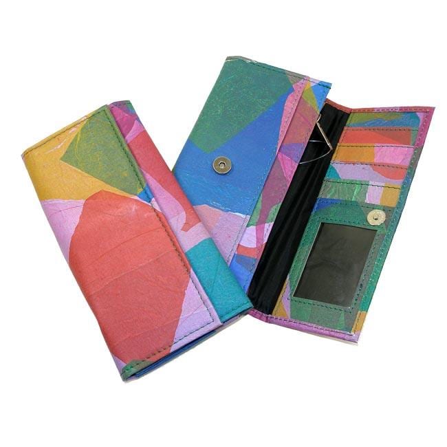 Shop Handmade Recycled Plastic Patchwork Wallet (India) Free Shipping