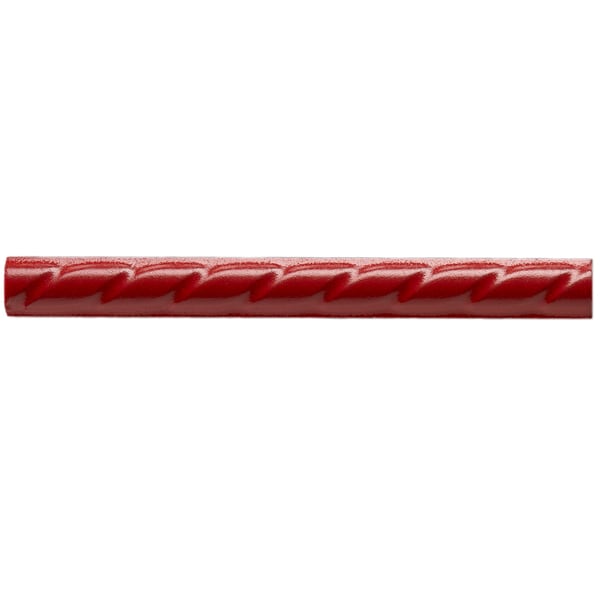 SomerTile 1x9.75-in Red Rope Pencil Ceramic Trim Tile (Pack of 12