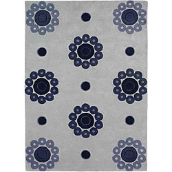 Hand tufted Como Blue Wool Rug (5'6 x 7'10) 5x8   6x9 Rugs