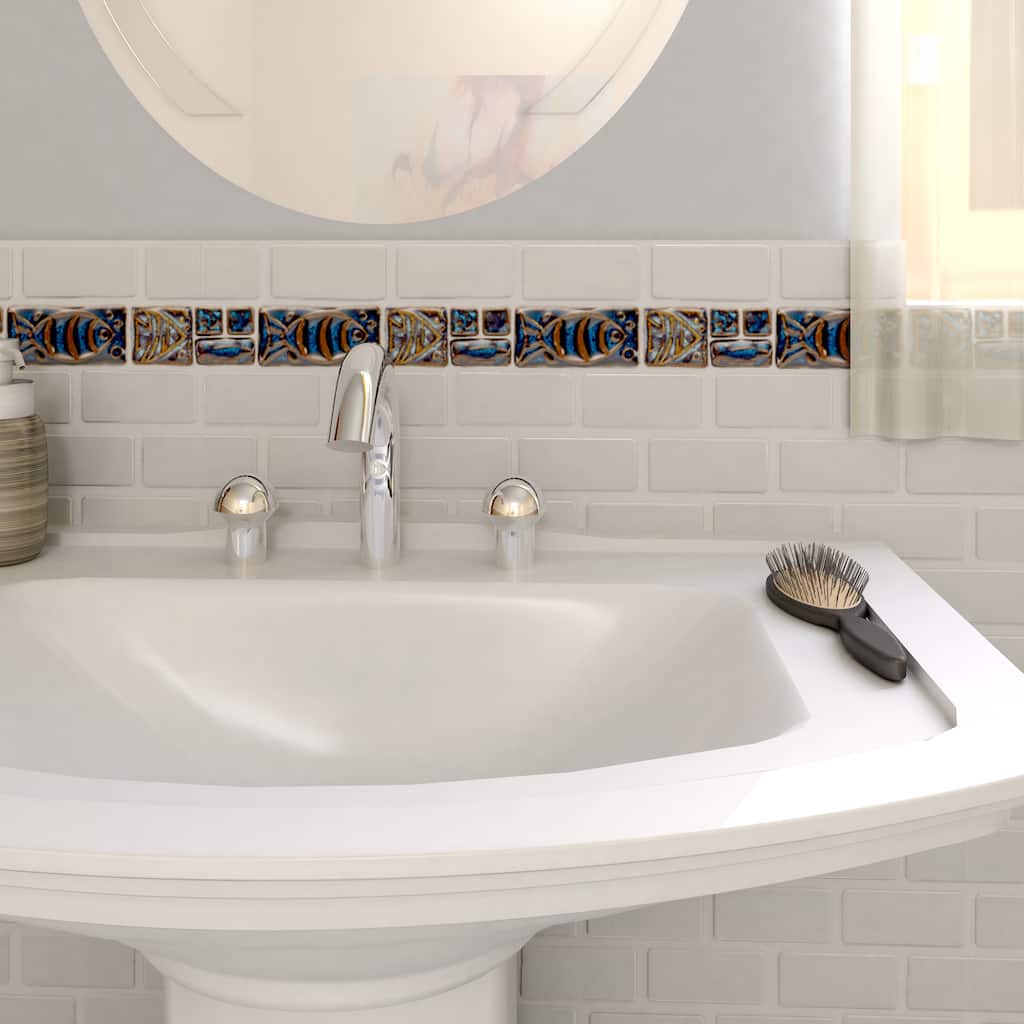 Merola Tile 12x12-in London Subway White Handmade Ceramic Mosaic Tile (Pack of 5)