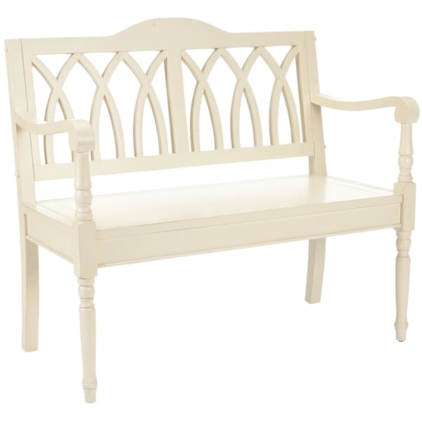 Safavieh Carlisle Distressed White Bench