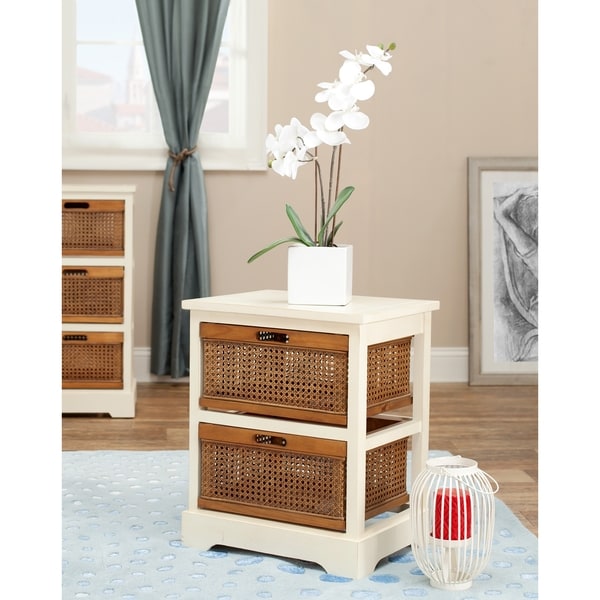 Safavieh York 2 Drawer White Storage Cabinet Safavieh Coffee, Sofa & End Tables