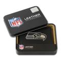 Seattle Seahawks Men's Black Leather Tri-fold Wallet