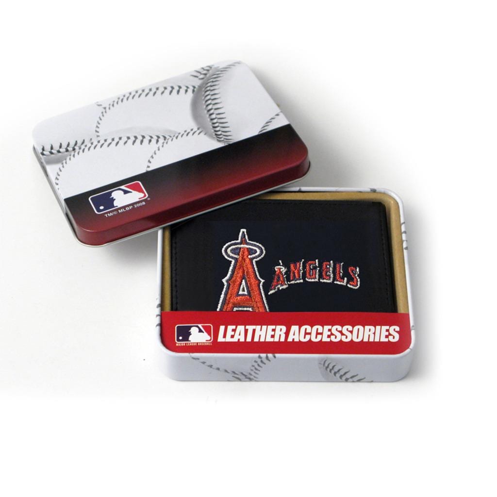 Anaheim Angels Men's Black Leather Tri-fold Wallet