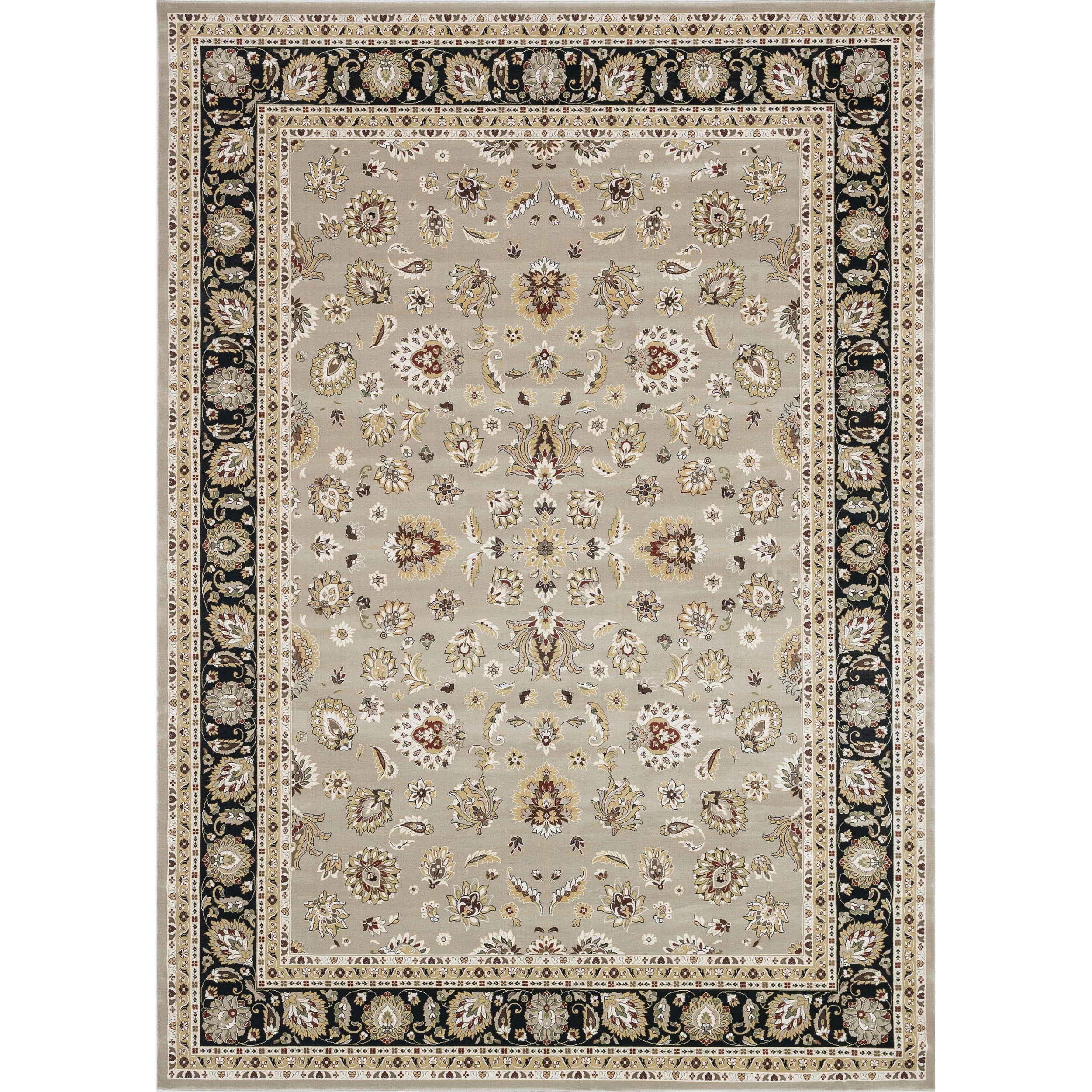 Primeval Tan/ Charcoal Oriental Rug (77 X 106)