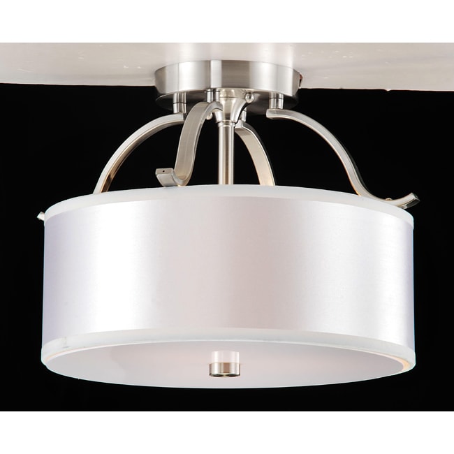 Altea 3 light Curved Nickel Semi Flush Chandelier