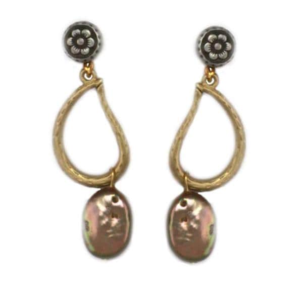 NEXTE Jewelry Antique Goldtone Bronze colored Shell Earrings NEXTE Jewelry More Earrings
