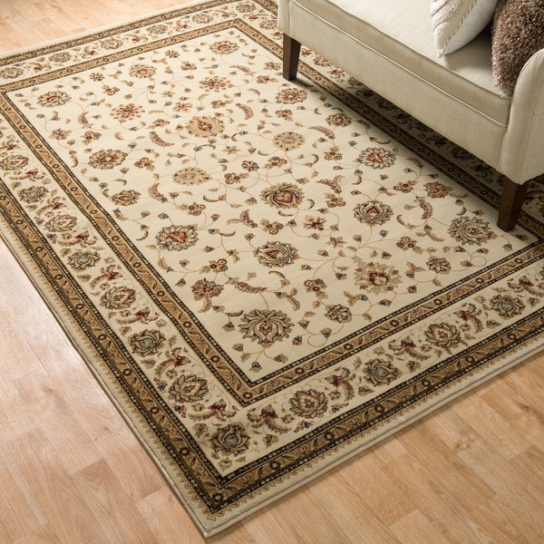 Primeval Ivory/ Beige Oriental Rug (92 x 127)