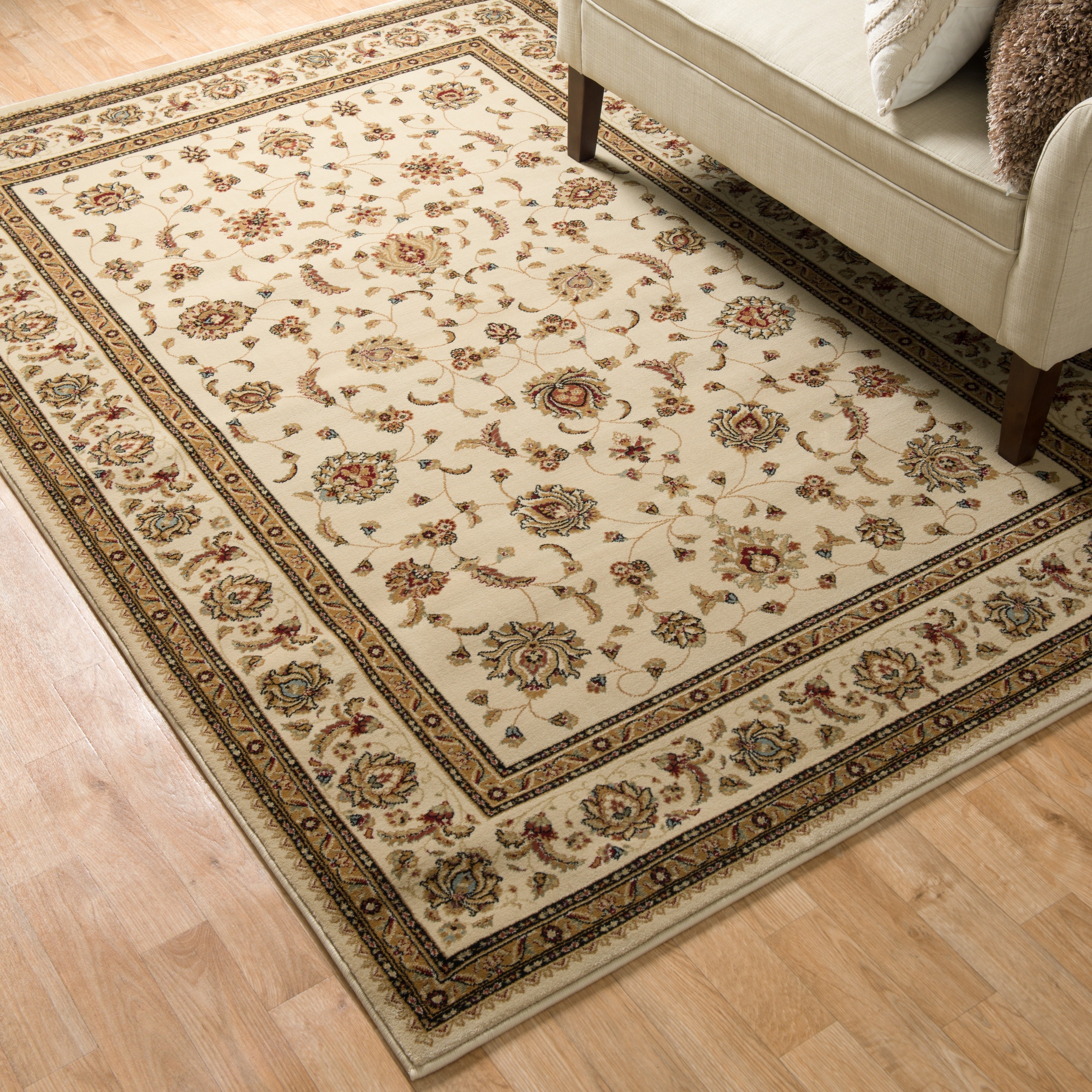 Primeval Ivory Oriental Rug (92 X 127)