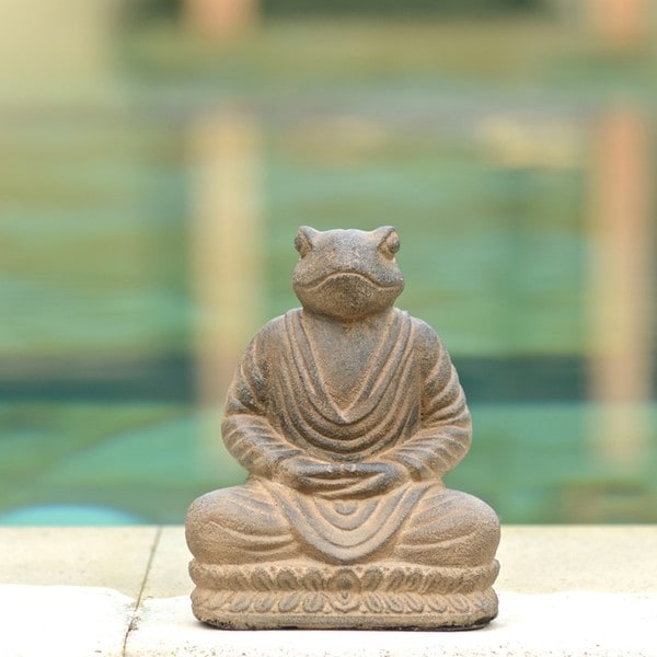 Volcanic Ash Meditating Frog Statue (Indonesia)   13344527  