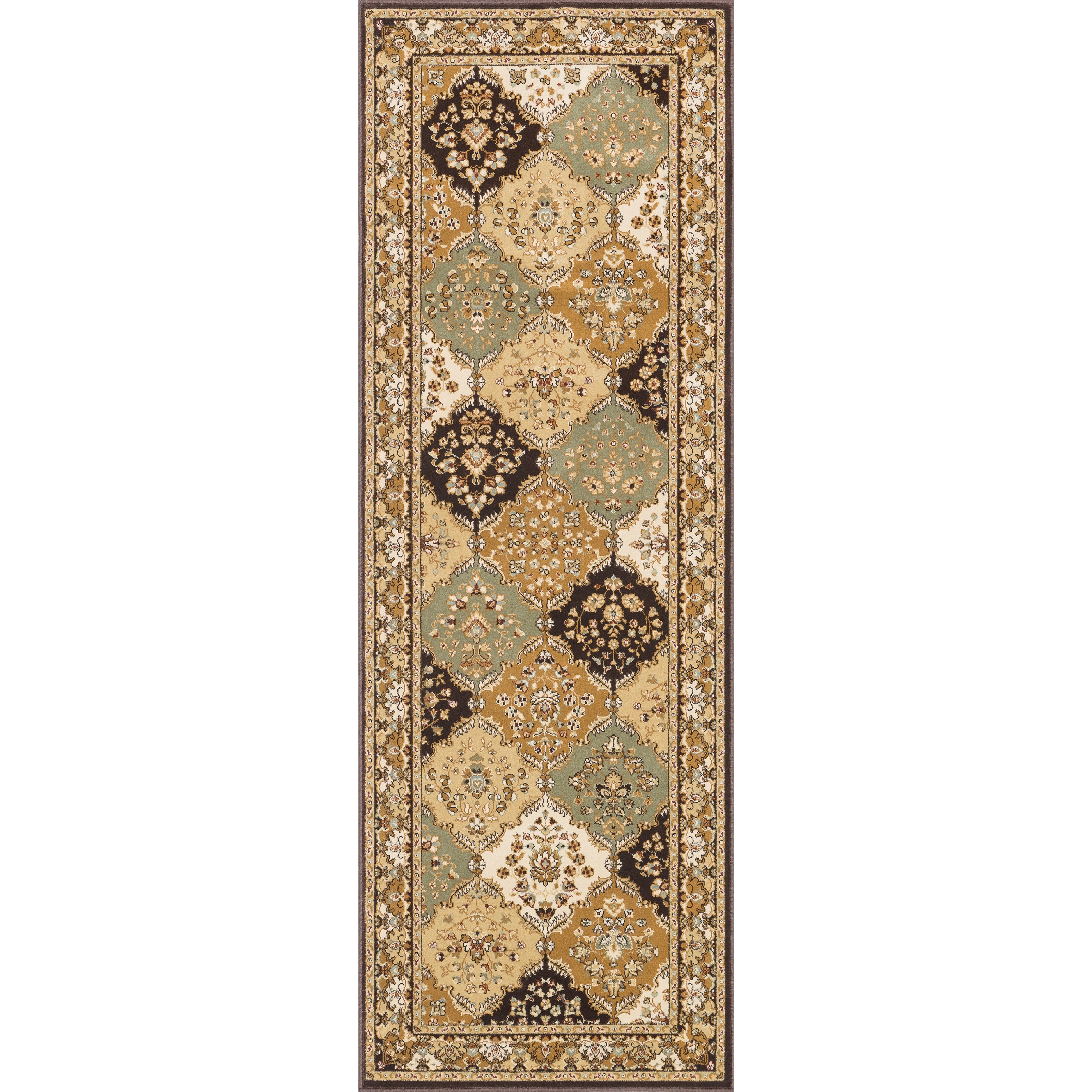 Primeval Beige/ Multi Oriental Rug (28 X 77)