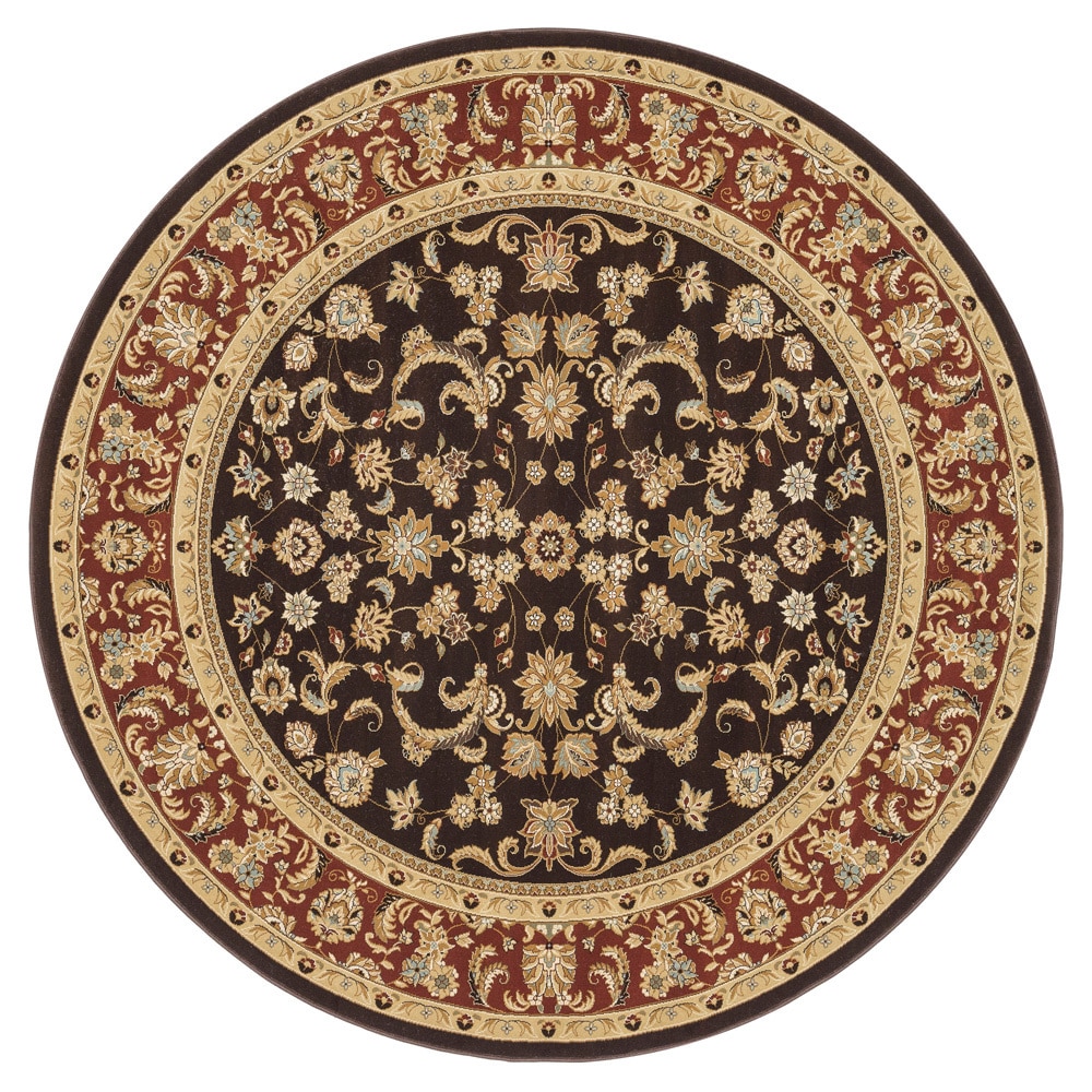 Primeval Brown Oriental Rug (77 Round)