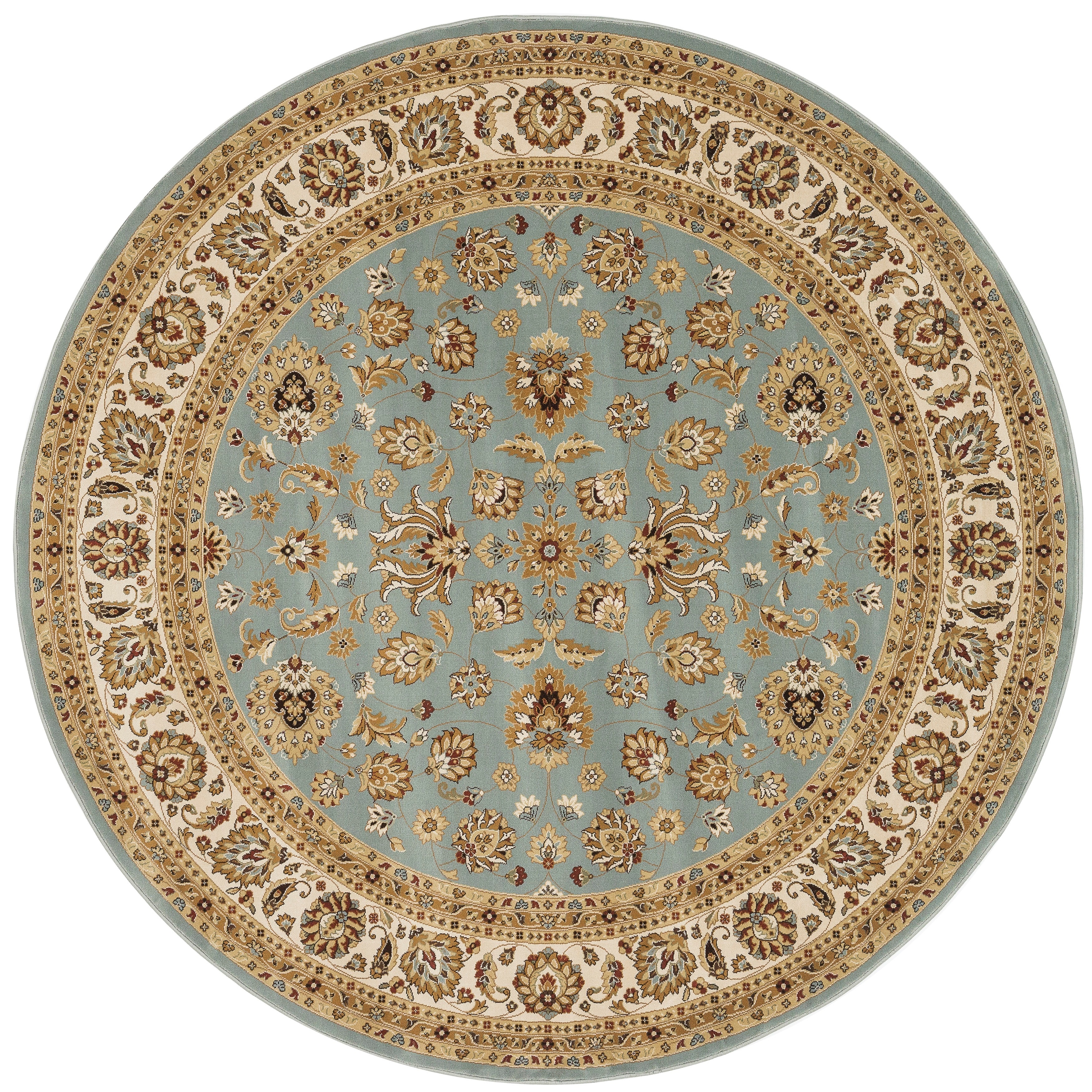 Primeval Blue Oriental Rug (77 Round)