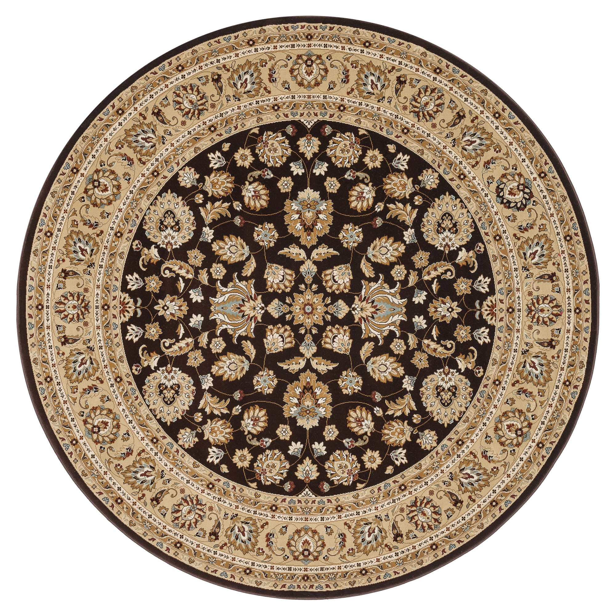 Hand tufted Primeval Brown Oriental Rug (77 Round)