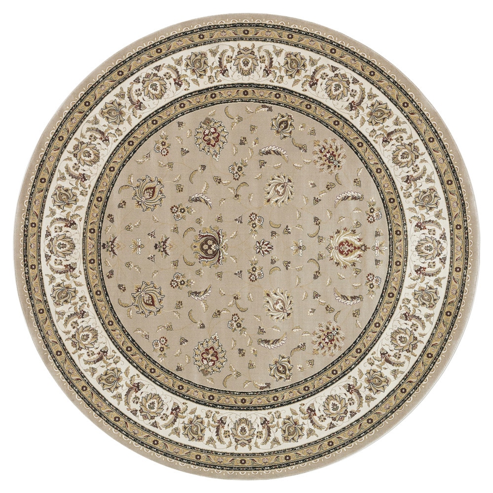 Primeval Beige Oriental Rug (77 Round)