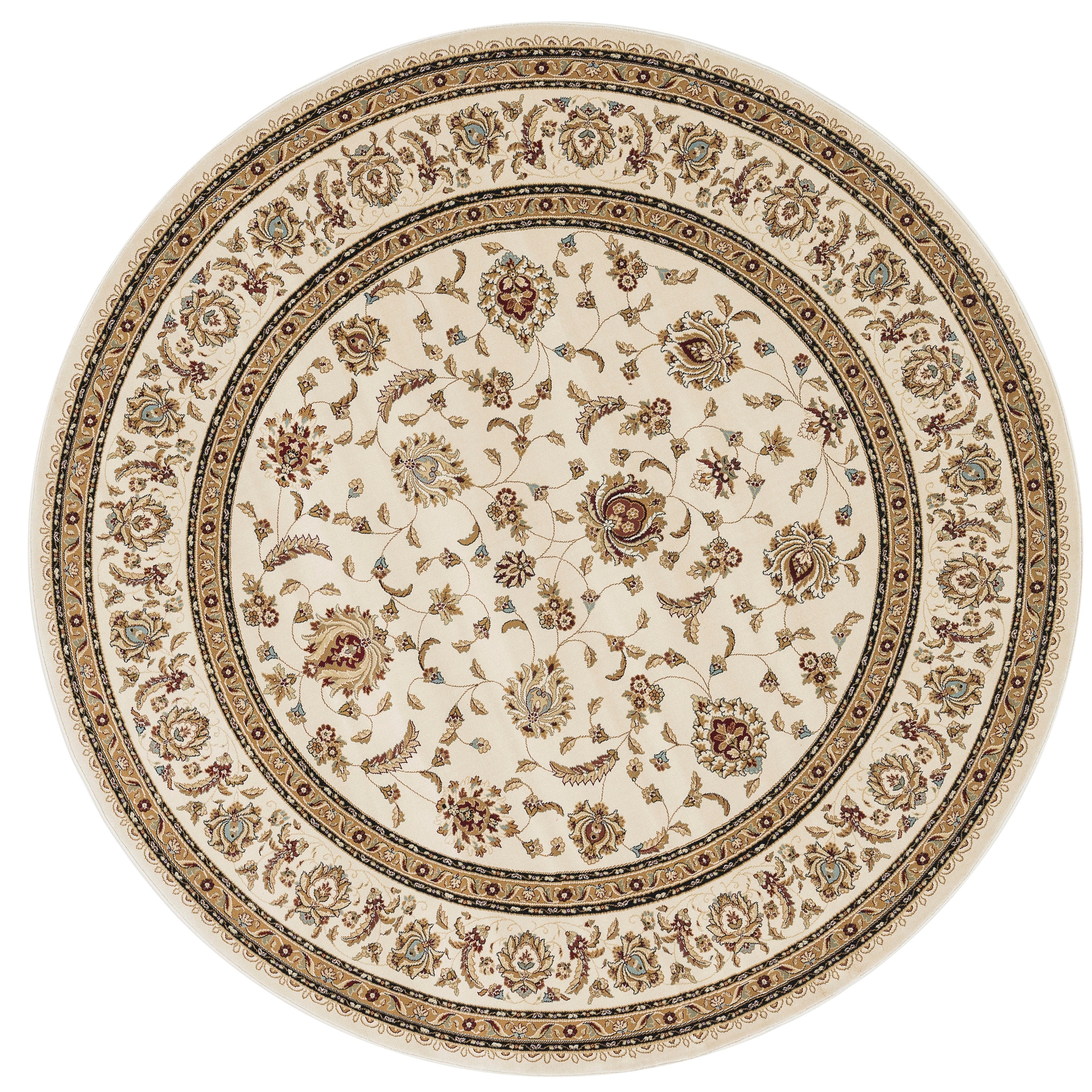 Primeval Ivory Oriental Rug (77 Round)