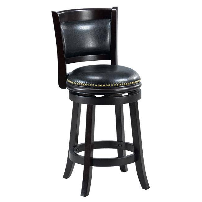 Alexis Cappuccino Padded Back 24-inch Counter Stool
