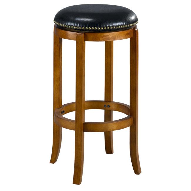 Jackson Bicast Leather Swivel Dark Oak Bar Stool