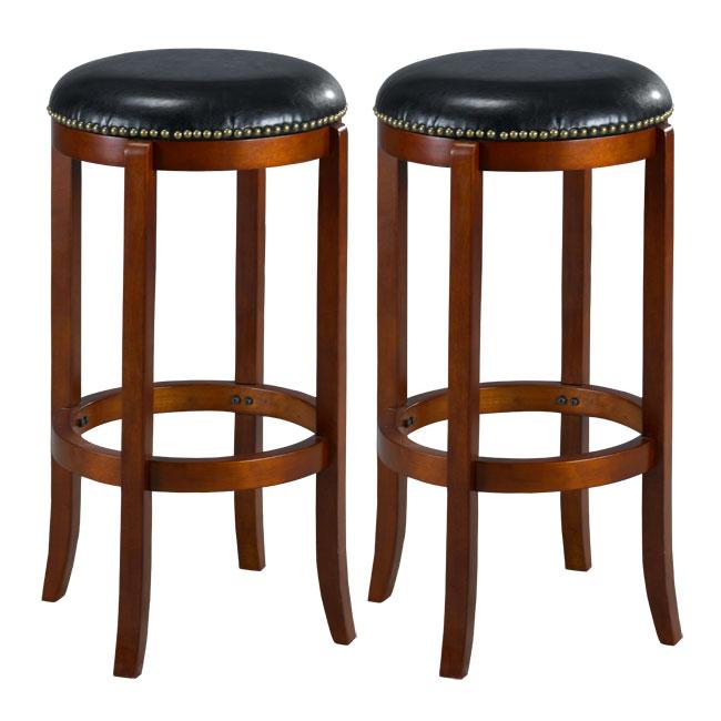 Jackson Bicast Leather Cherry Swivel Bar Stools (set Of 2)