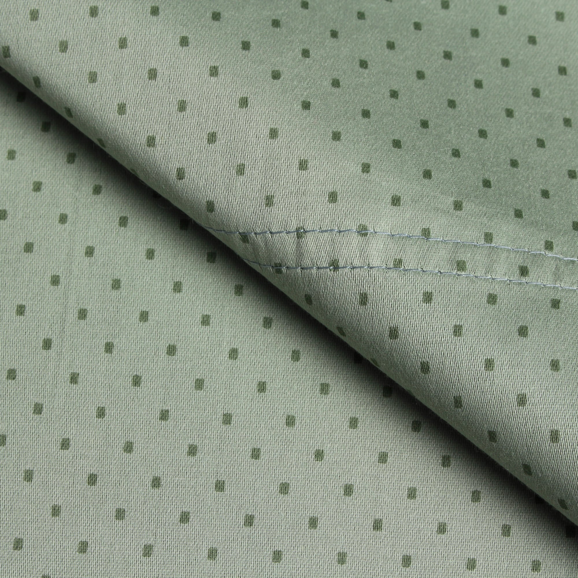 Elite Home Products Carlton Printed Dot King Or Cal King size Sateen Sheet Set Green Size King