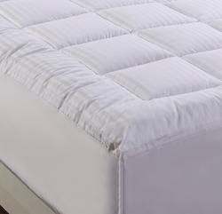 Damask Stripe Pillowtop 500 Thread Count Mattress Pad - White