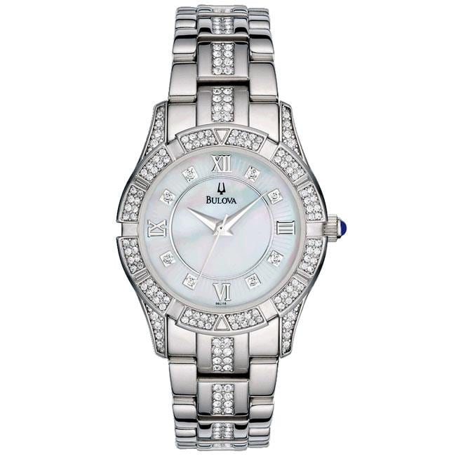 Shop Bulova Women's Stainless Steel Crystal Accented Sport  