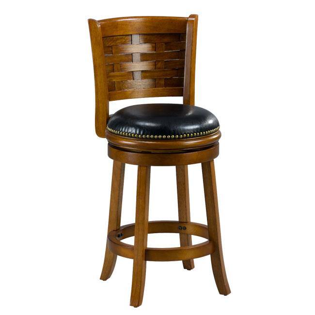 Brooklyn Dark Oak Woven Back Swivel Counter Stool