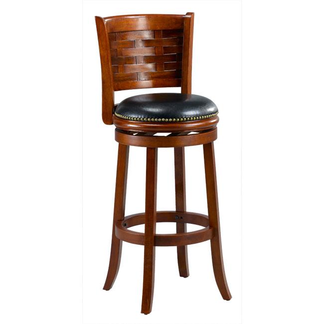 Brooklyn Cherry Woven Back Swivel Bar Stool