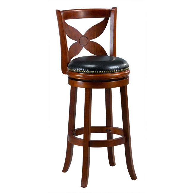 Livingston Cherry Floral Back Swivel Bar Stool