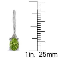 Miadora Sterling Silver Peridot and Diamond-accented Earrings