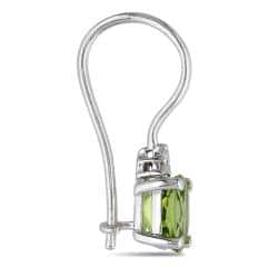 Miadora Sterling Silver Peridot and Diamond-accented Earrings