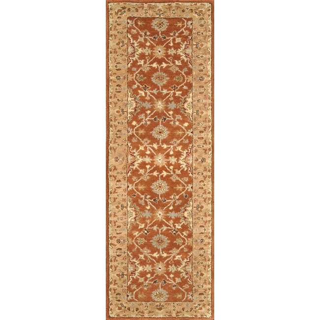 Hand tufted Aara Orange Wool Rug (23 X 8)