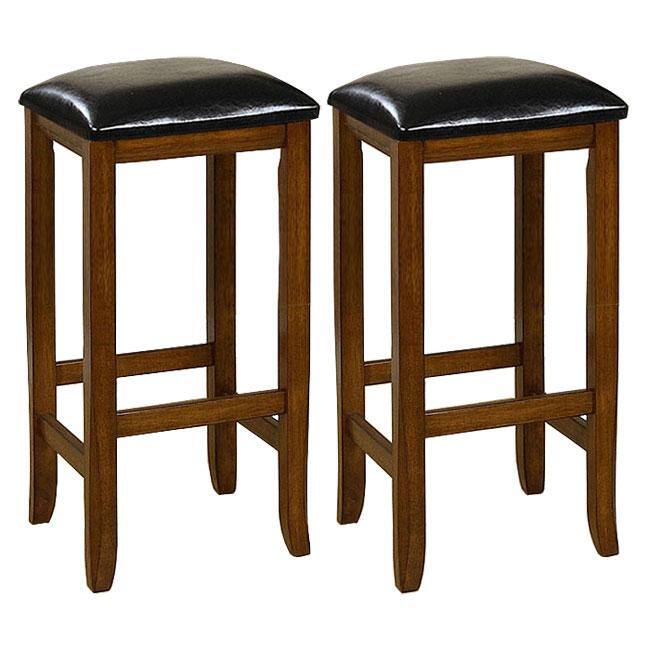 Mission-style 29-inch Oak Barstools (Set of 2)