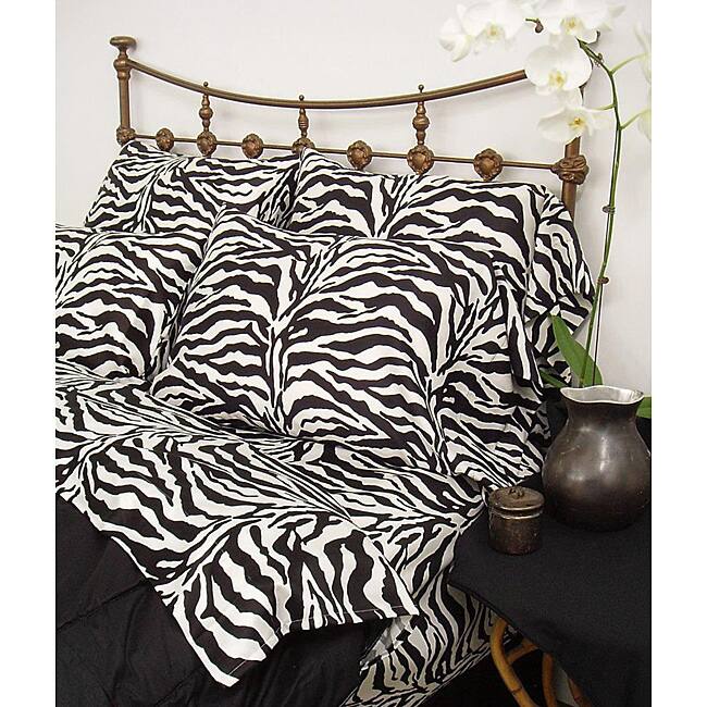 Zebra Safari 300 Thread Count Pillowcases (Set of 2) - Black