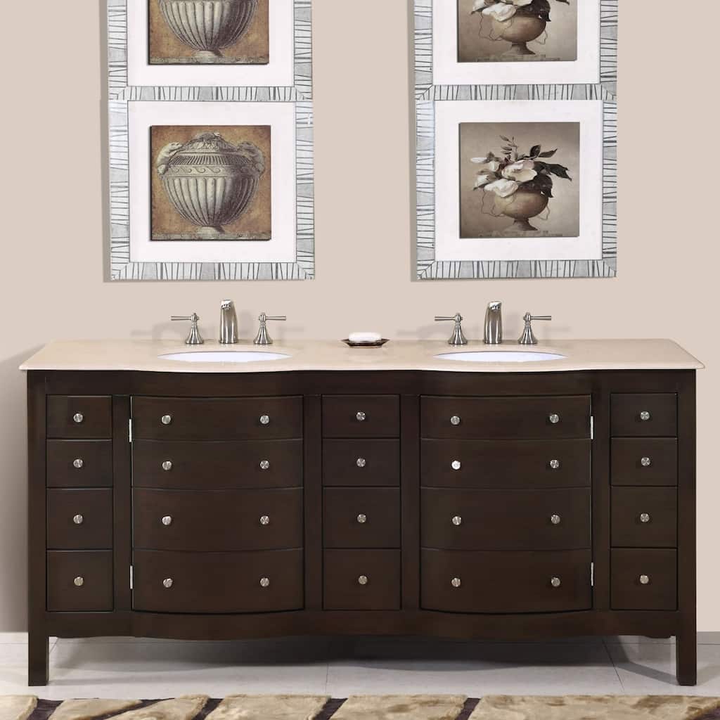 Silkroad Exclusive Pomona 72-inch Double Sink Bathroom Vanity