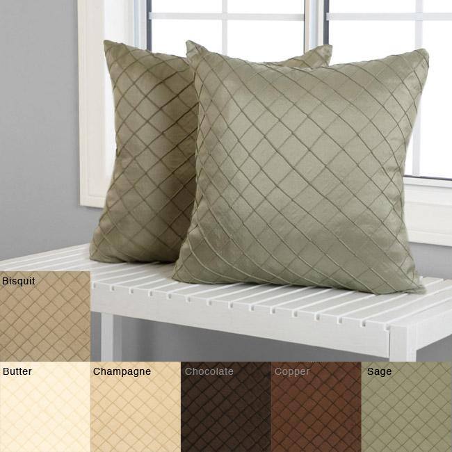 Mini Diamond Pintuck 18-Inch Decorative Polyester Pillows (Set of Two)