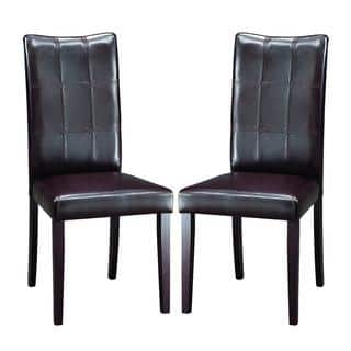 Leather Kitchen Dining Room Chairs For Less Eugene Dark Brown Modern Dining Chairs Set Of 2
