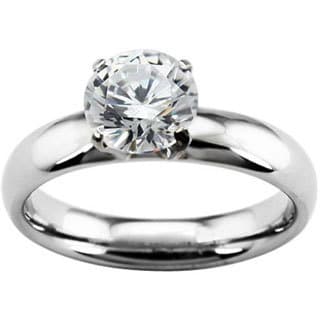 NEXTE Jewelry Silvertone Cushion CZ Bridal-inspired Solitaire Ring ...