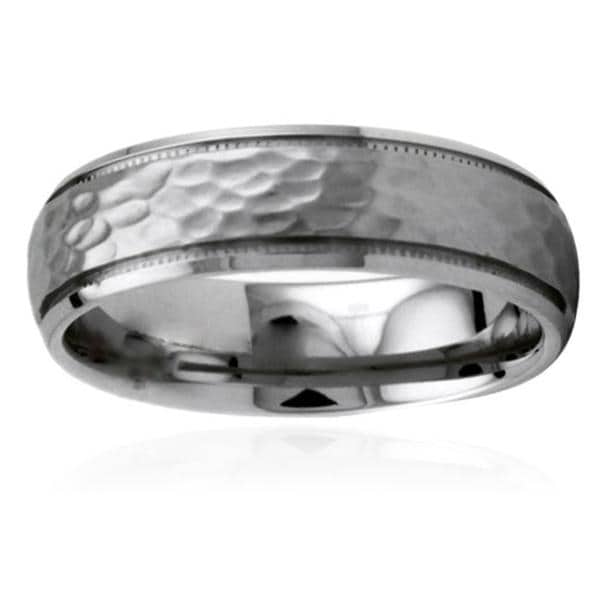 Stainless Steel Men's Hammered Ring