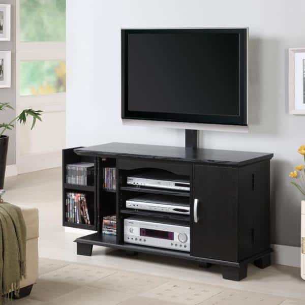 Black Wood 42inch TV Stand with Mount Bed Bath & Beyond 5584037
