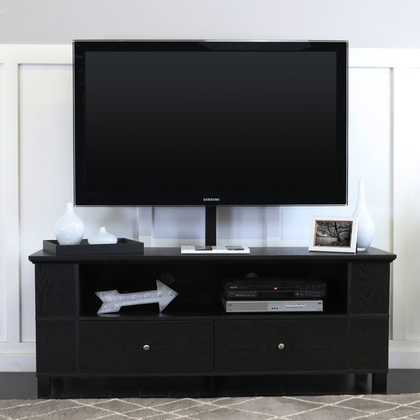 Black Wood 60-inch TV Stand with Mount - Free Shipping 