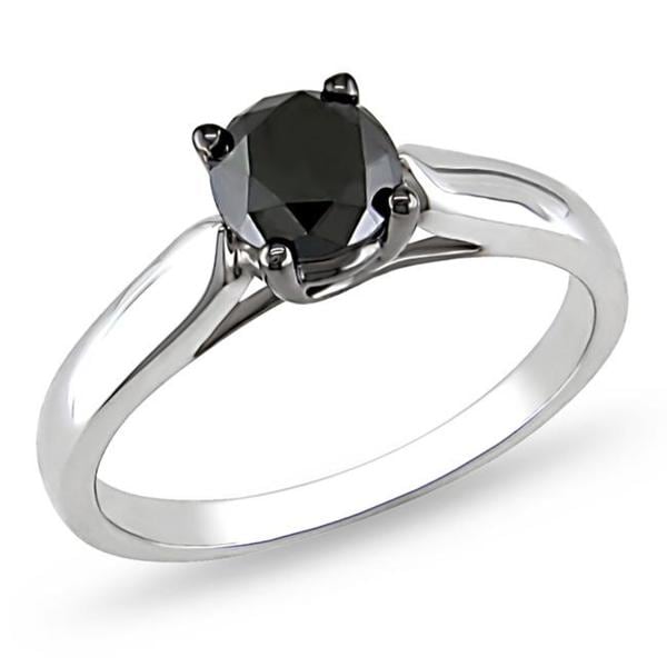 black diamond solitaire ring