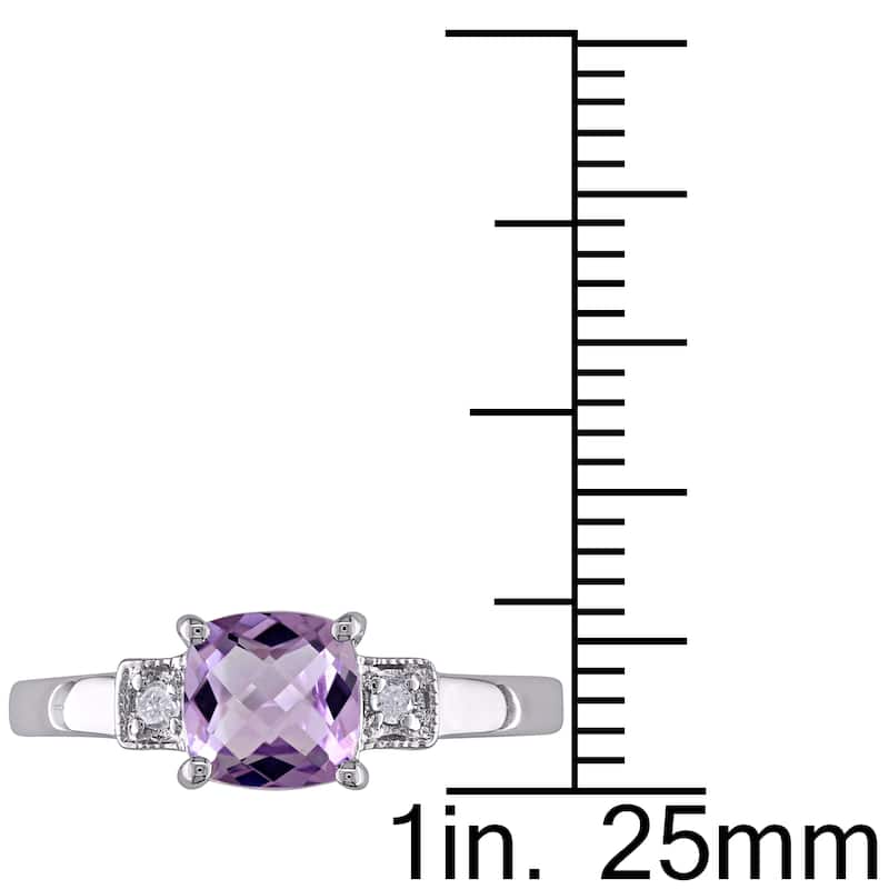 Miadora Sterling Silver Amethyst and Diamond Accent Ring
