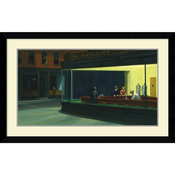 Shop Framed Art Print 'Nighthawks, 1942' by Edward Hopper 43 x 27inch