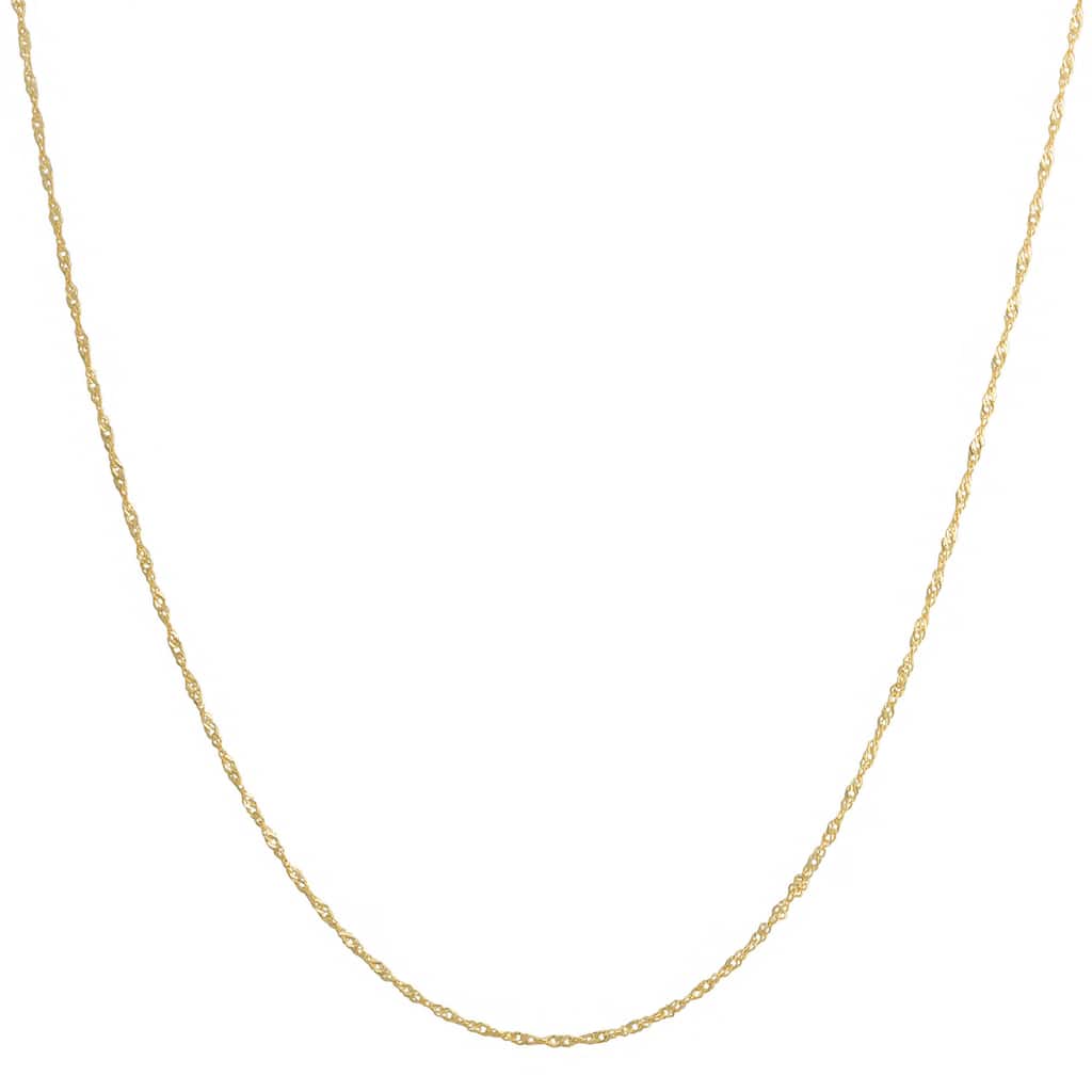 Fremada 14k Yellow Gold Singapore Chain Necklace